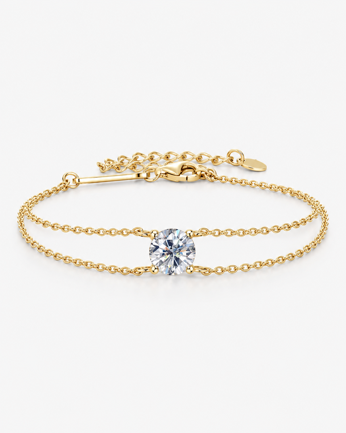 SINGLE DIAMOND BRACELET MOISSANITE S925 - GOLD