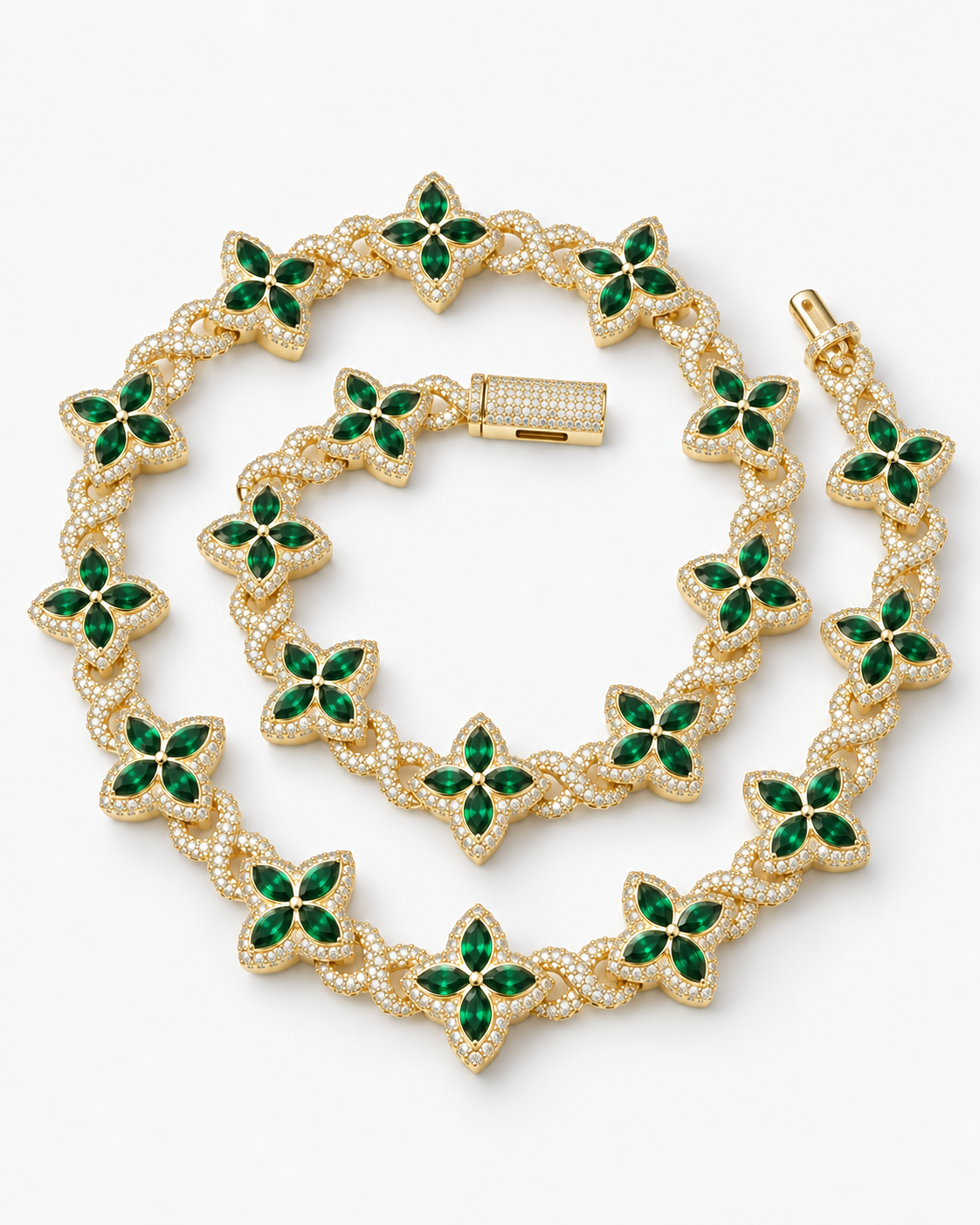 INFINITY FIORI DIAMOND NECKLACE - GOLD/GREEN