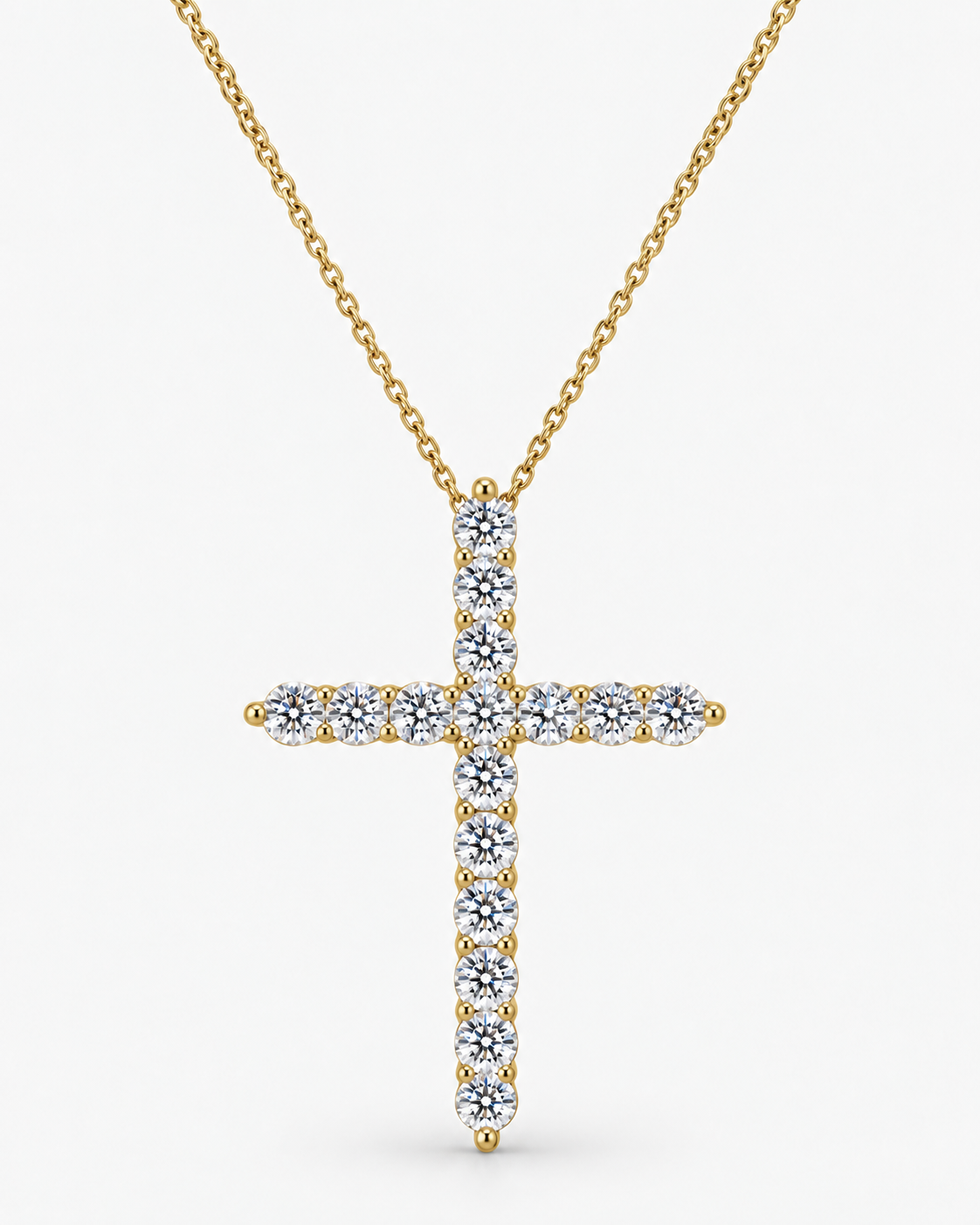 BARI DIAMOND CROSS NECKLACE MOISSANITE S925 - GOLD