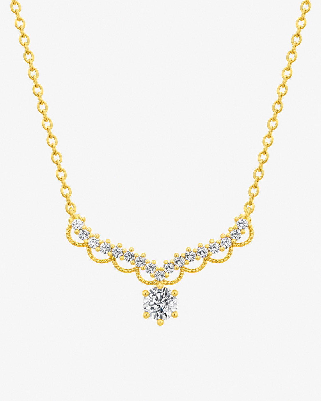 QUEEN NECKLACE MOISSANITE S925 - GOLD