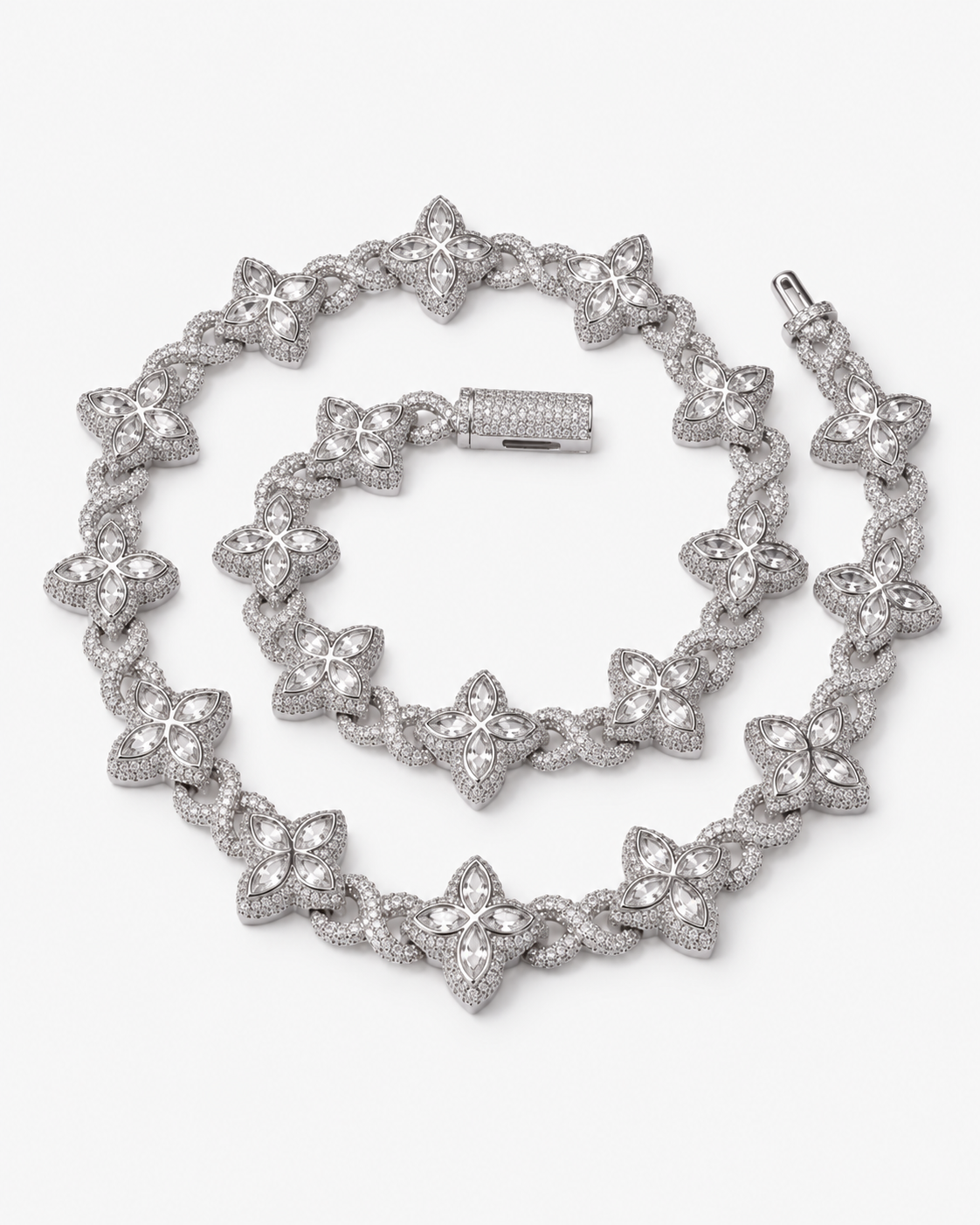 INFINITY FIORI DIAMOND NECKLACE - SILVER