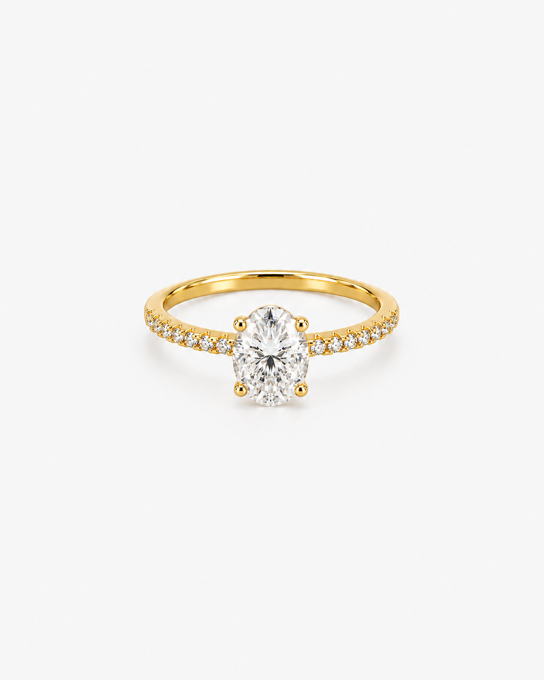 DIAMOND RING OVAL MOISSANITE S925 - GOLD