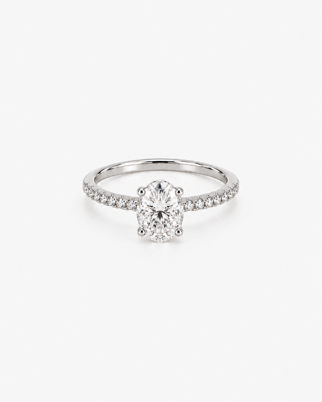 DIAMOND RING OVAL MOISSANITE S925 - SILVER