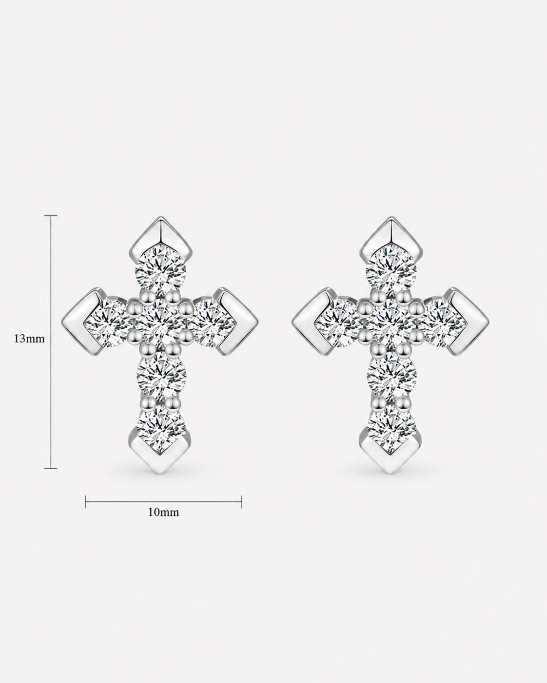 EARRINGS DIAMOND CROSS MOISSANITE S925 - SILVER