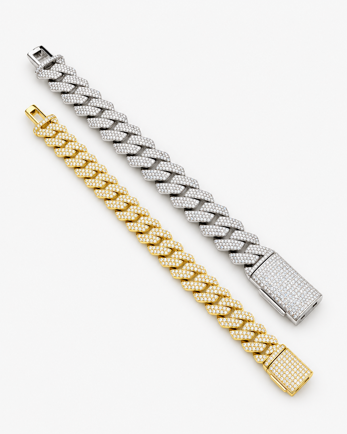 CUBAN ICE BRACELET MOISSANITE S925 - SILVER (Made to Order)