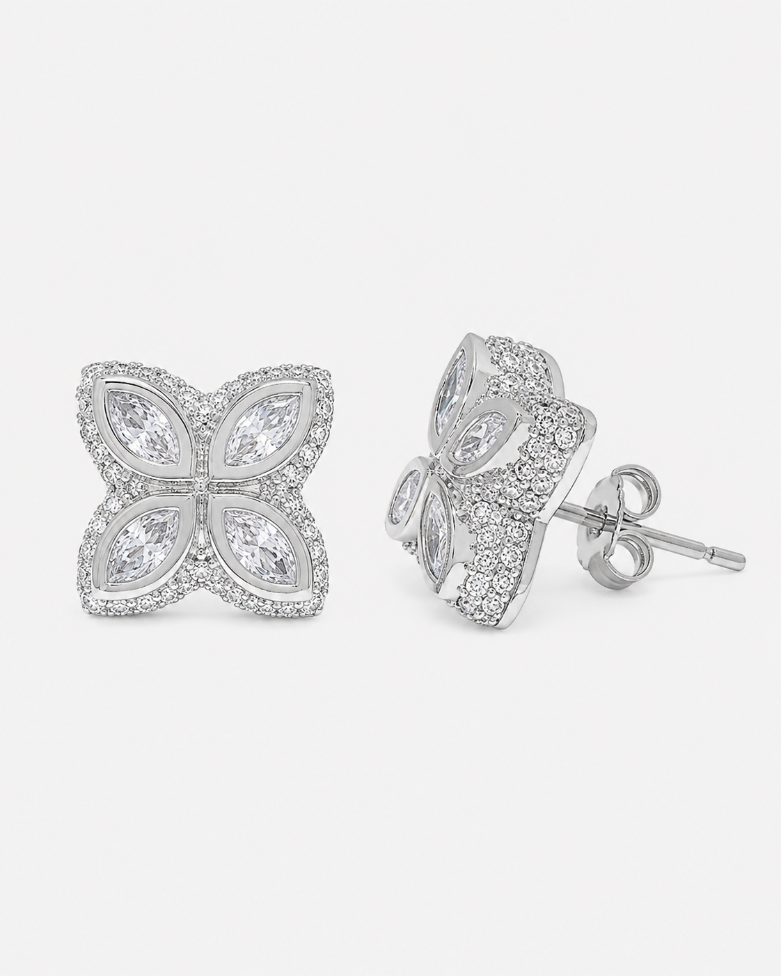 INFINITY FIORI DIAMOND EARRINGS - SILVER