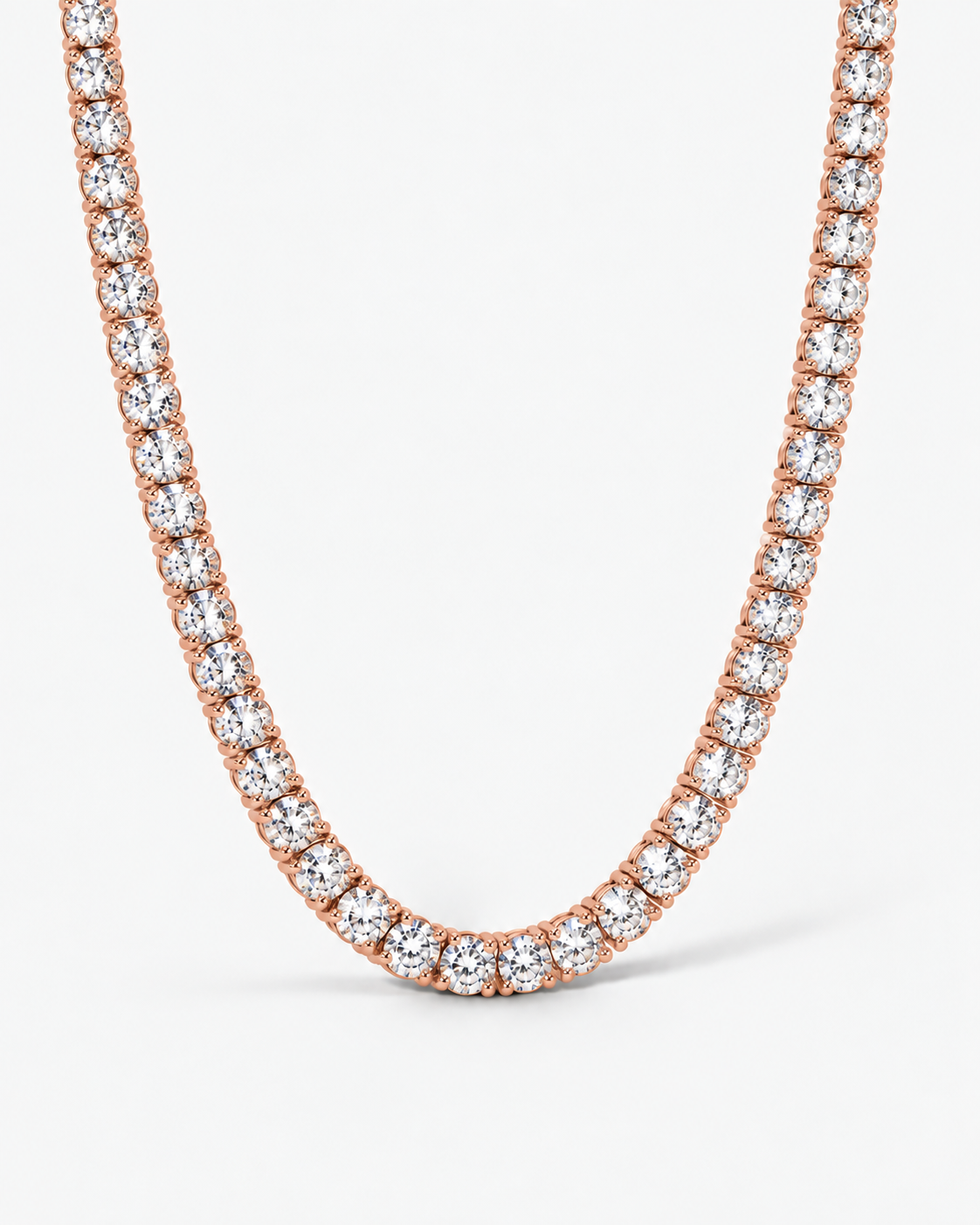 TENNIS NECKLACE MOISSANITE S925 - ROSE GOLD (Made to Order)