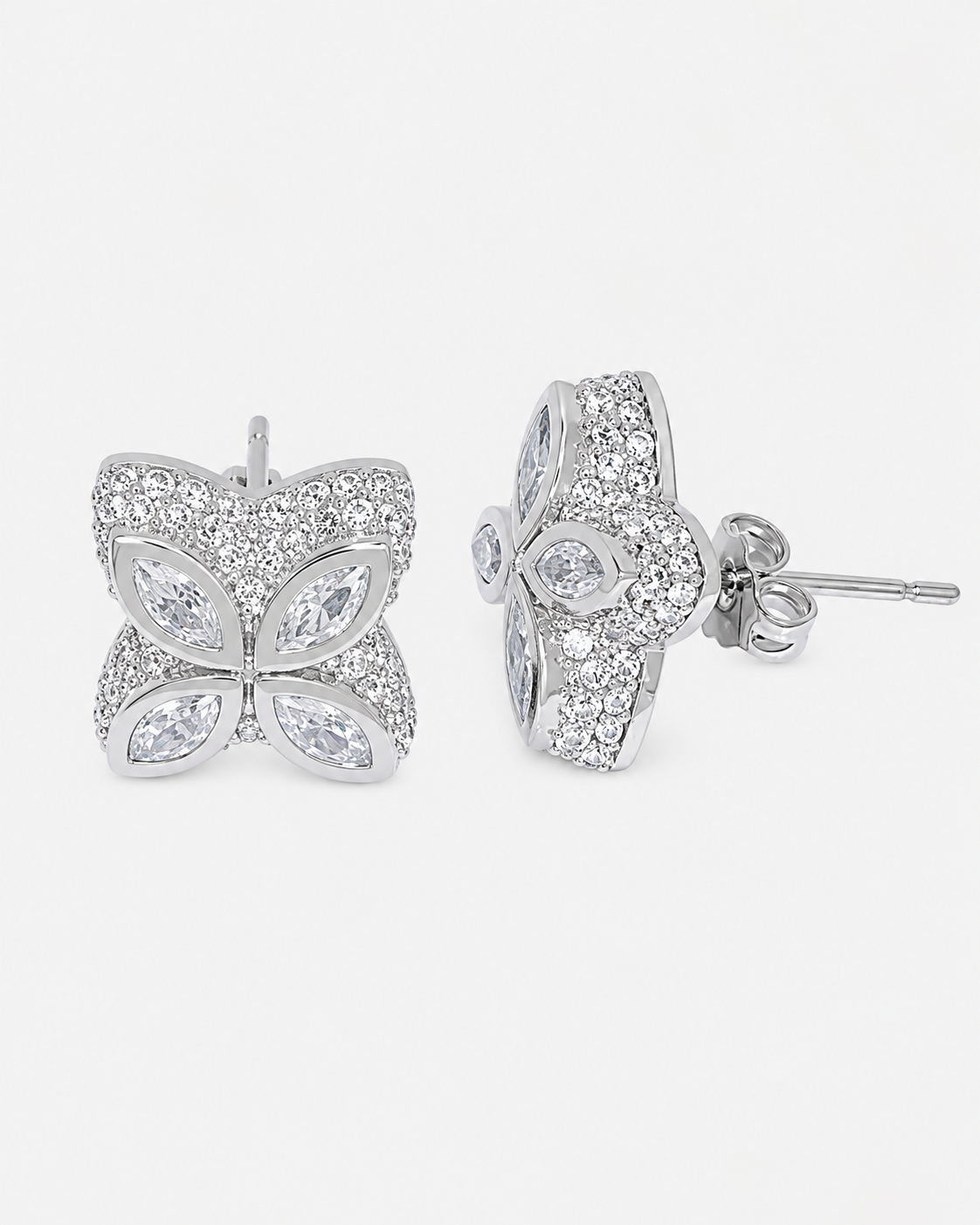 INFINITY FIORI DIAMOND EARRINGS - SILVER