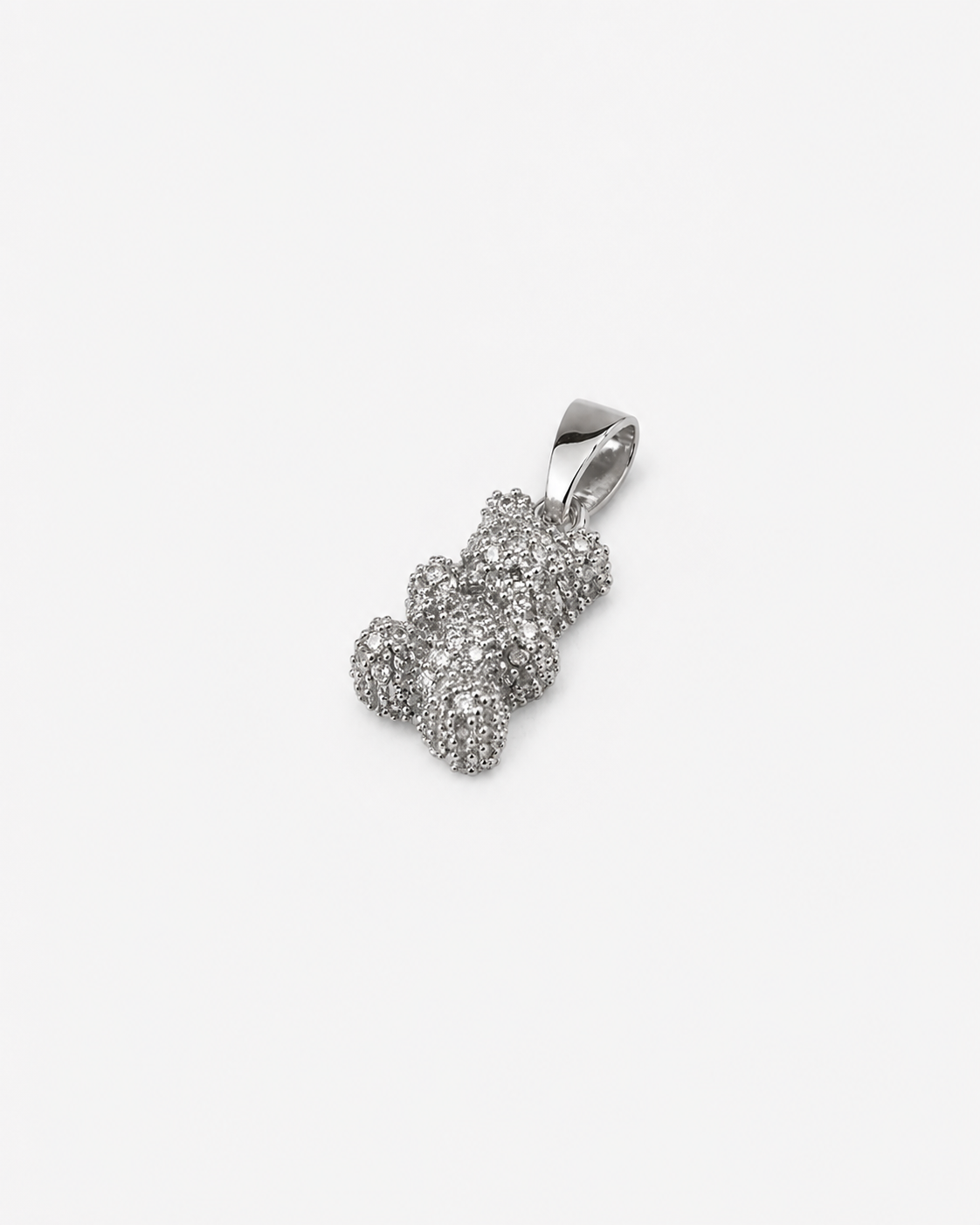 DIAMOND GUMMY BEAR PENDANT - SILVER