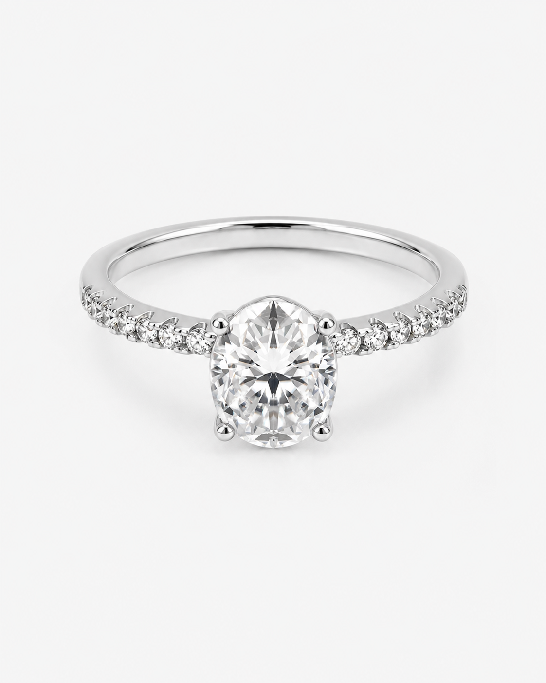 DIAMOND RING OVAL MOISSANITE S925 - SILVER