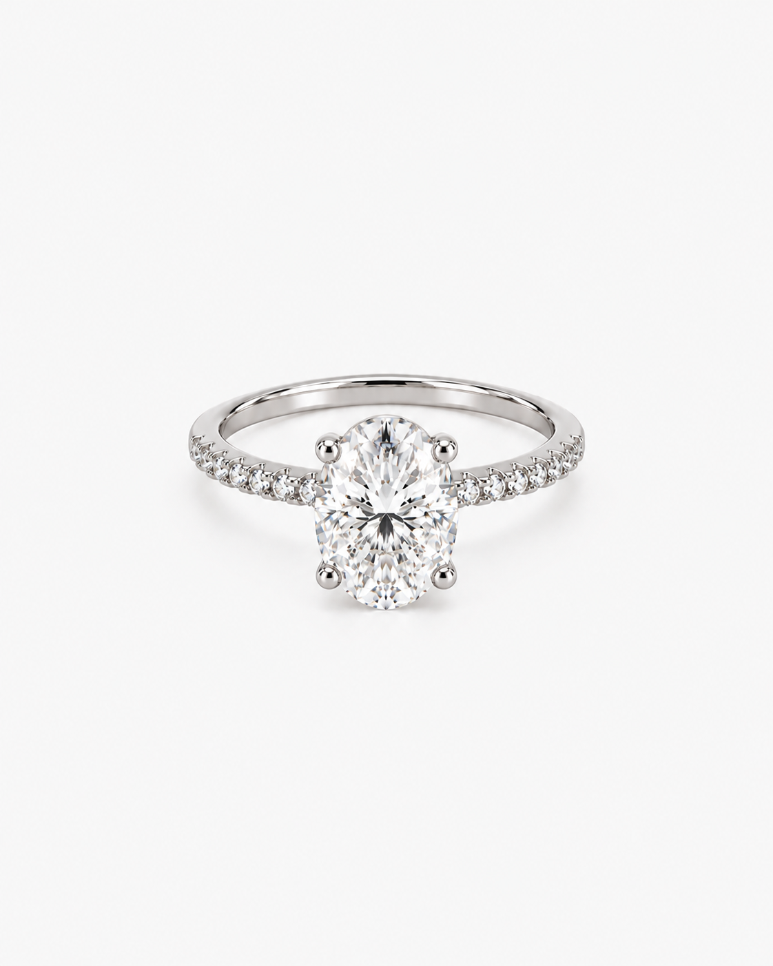 DIAMOND RING OVAL MOISSANITE S925 - SILVER