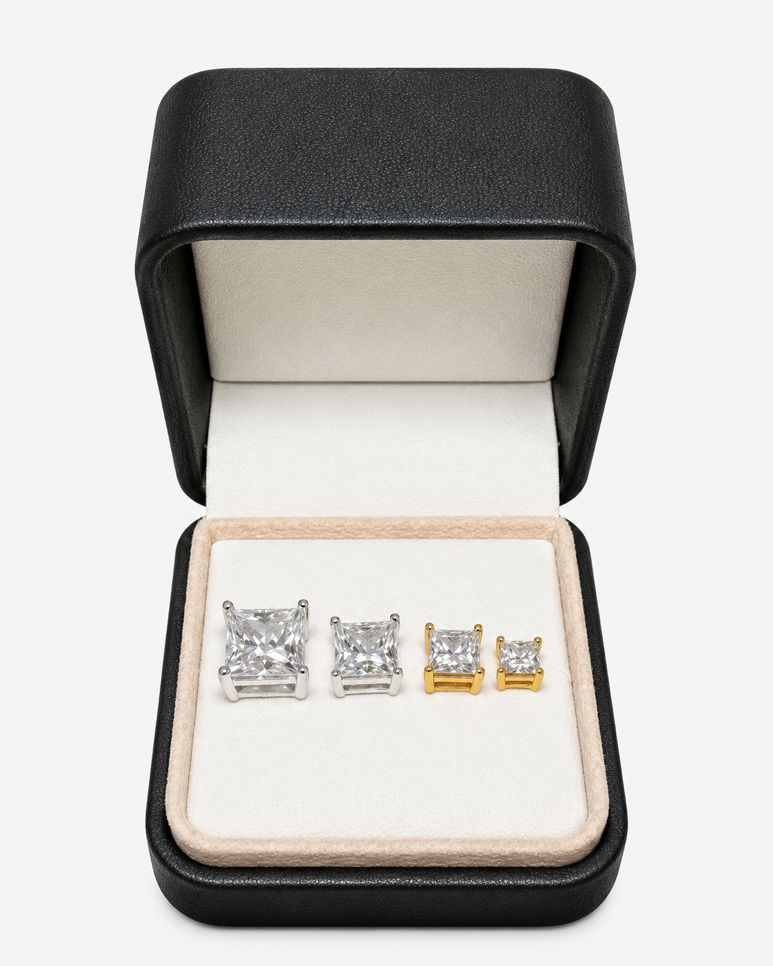 EARRINGS DIAMOND SQ MOISSANITE S925 - GOLD