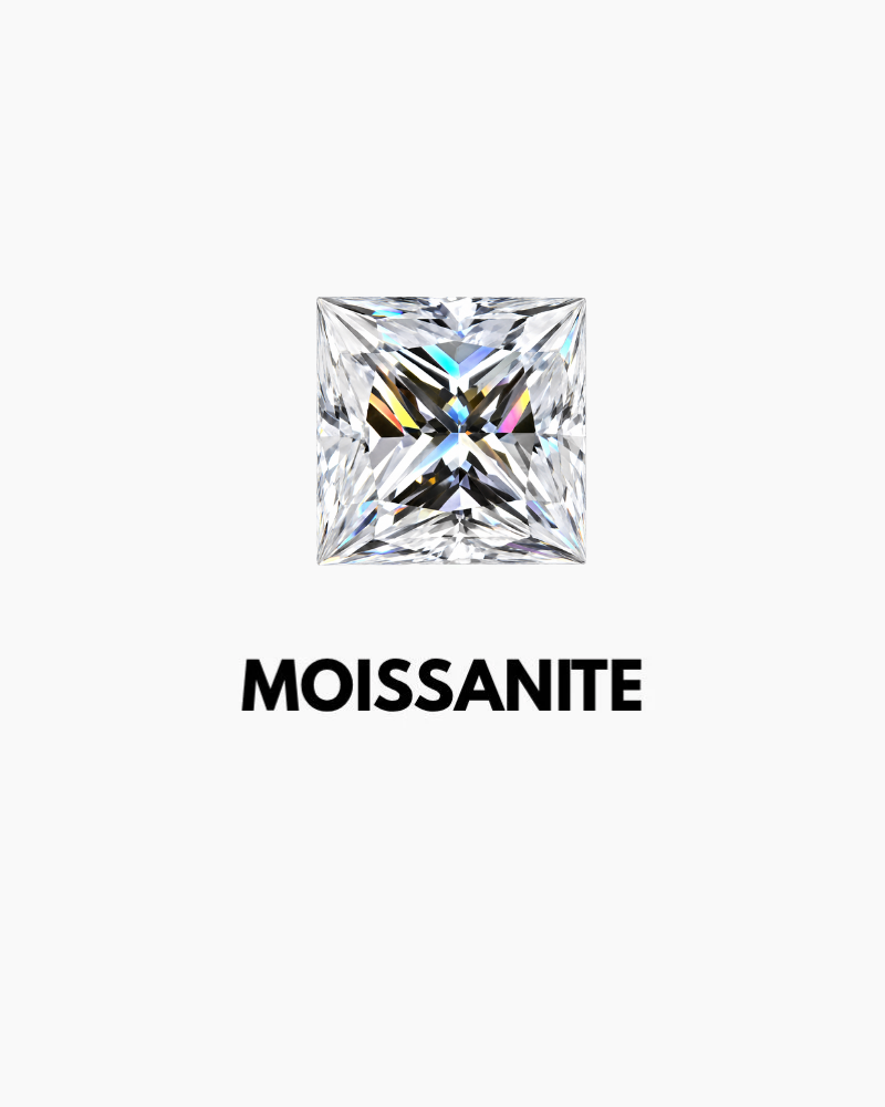 EARRINGS DIAMOND SQ MOISSANITE S925 - GOLD