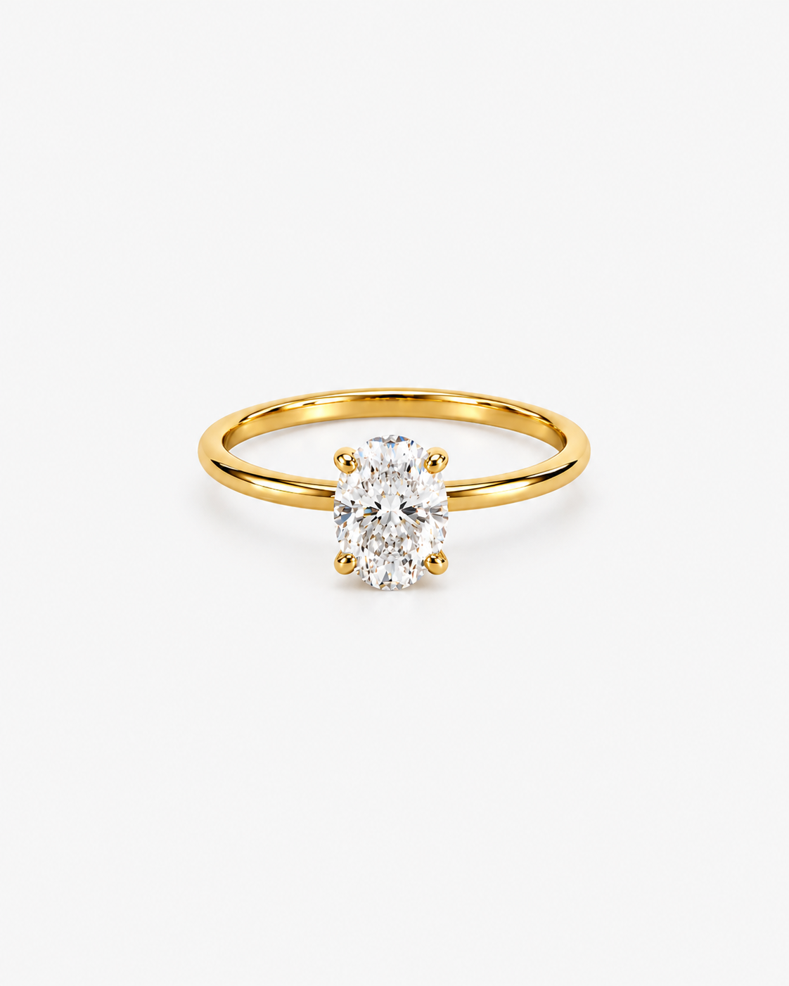 DIAMOND RING OVAL V2 MOISSANITE S925 - GOLD