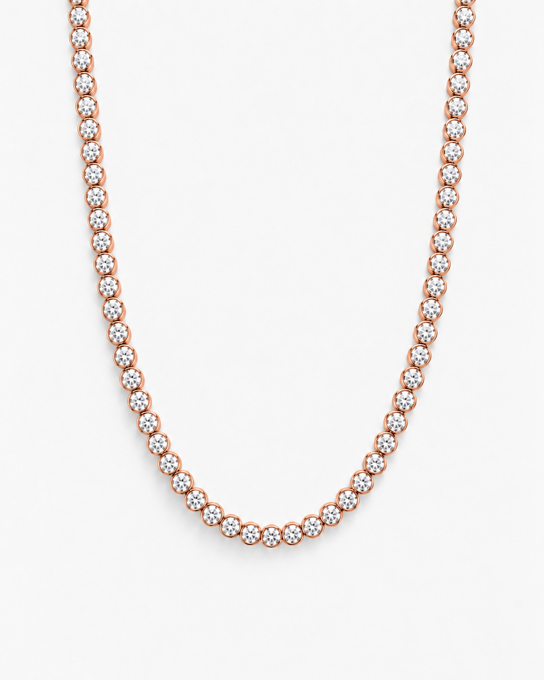TENNIS PERLA NECKLACE MOISSANITE S925 - ROSE GOLD (Made to Order)