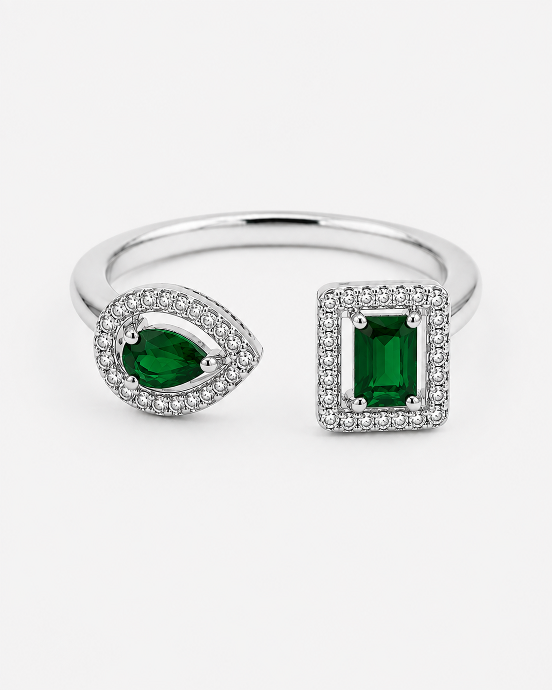 DIAMOND RING - SILVER/GREEN