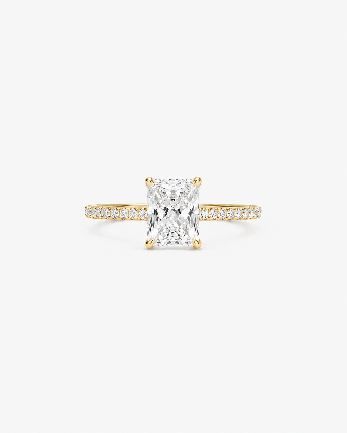 DIAMOND RING RADIANT MOISSANITE S925 - GOLD