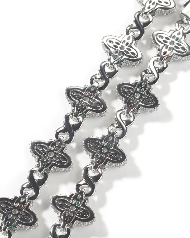 INFINITY FIORI DIAMOND BRACELET - SILVER/GREEN