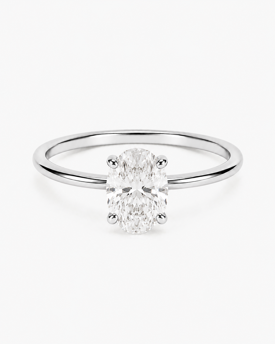 DIAMOND RING OVAL V2 MOISSANITE S925 - SILVER