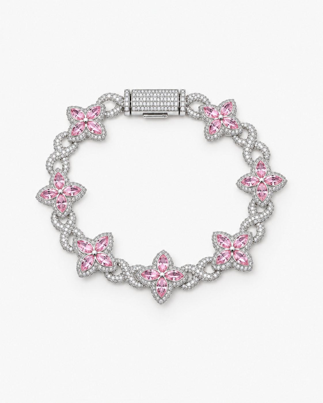 INFINITY FIORI DIAMOND BRACELET - SILVER/PINK