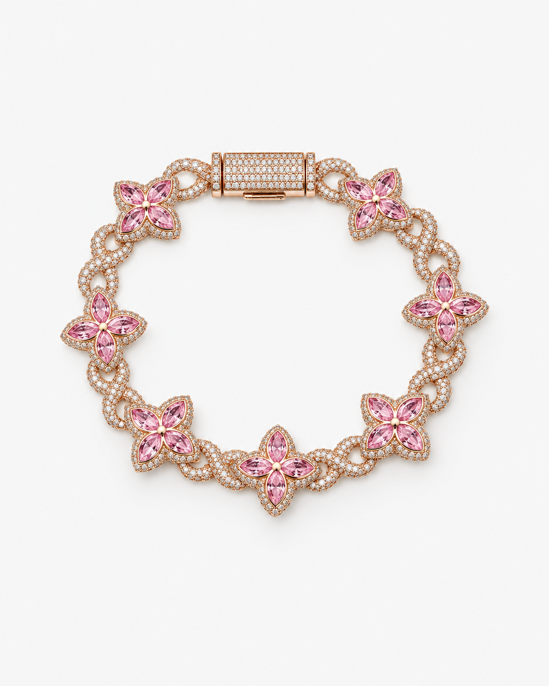 INFINITY FIORI DIAMOND BRACELET - ROSE GOLD/PINK