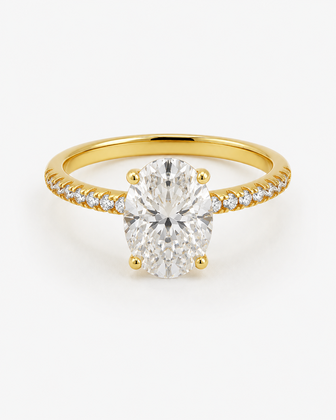 DIAMOND RING OVAL MOISSANITE S925 - GOLD