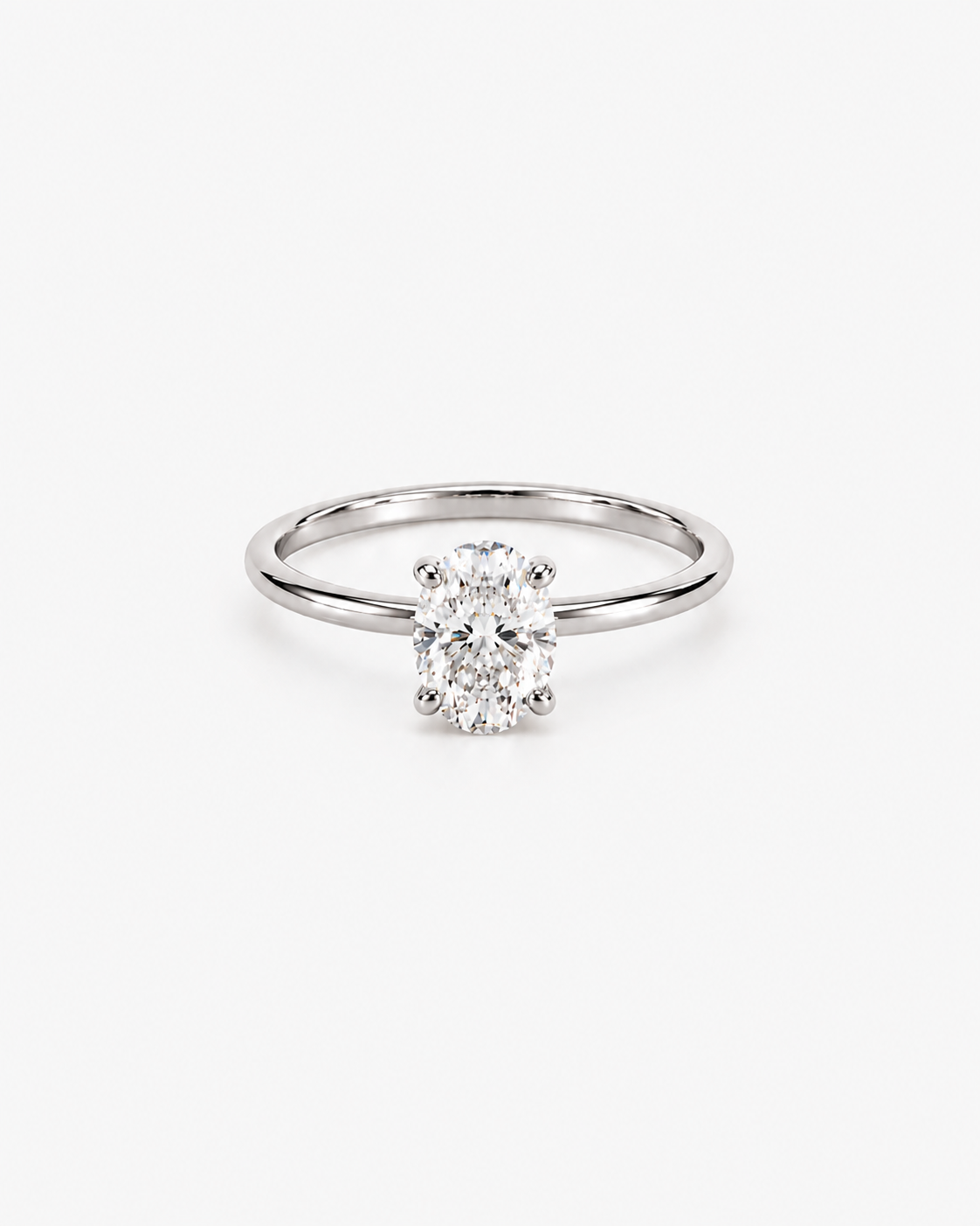 DIAMOND RING OVAL V2 MOISSANITE S925 - SILVER