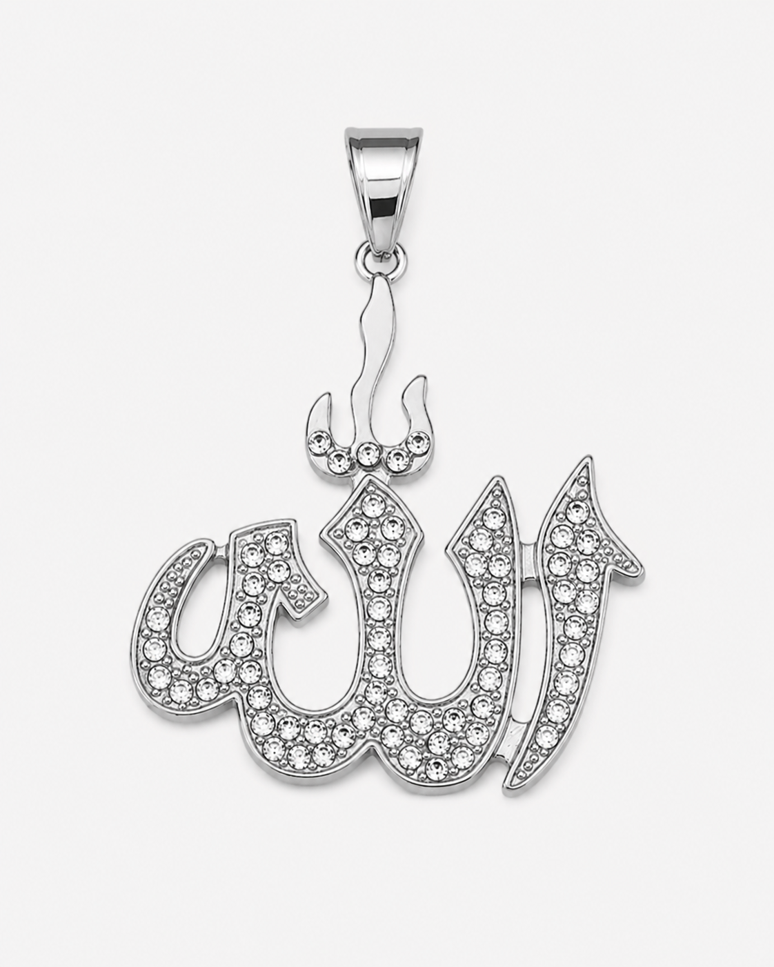 DIAMOND ALLAH PENDANT - SILVER