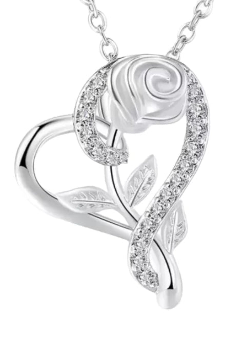 NECKLACE ROSE - SILVER